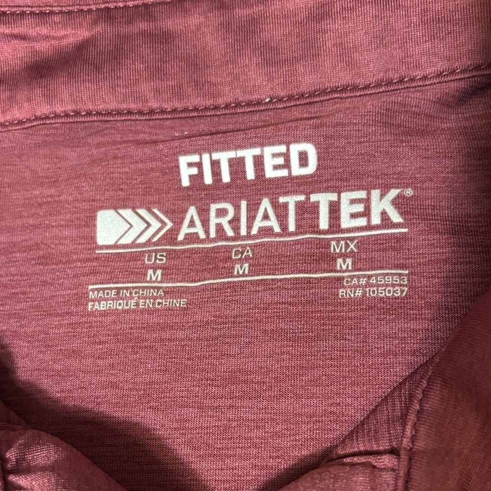 Ariat ARIATTEK Burgundy Polo Shirt - Picture 3 of 10